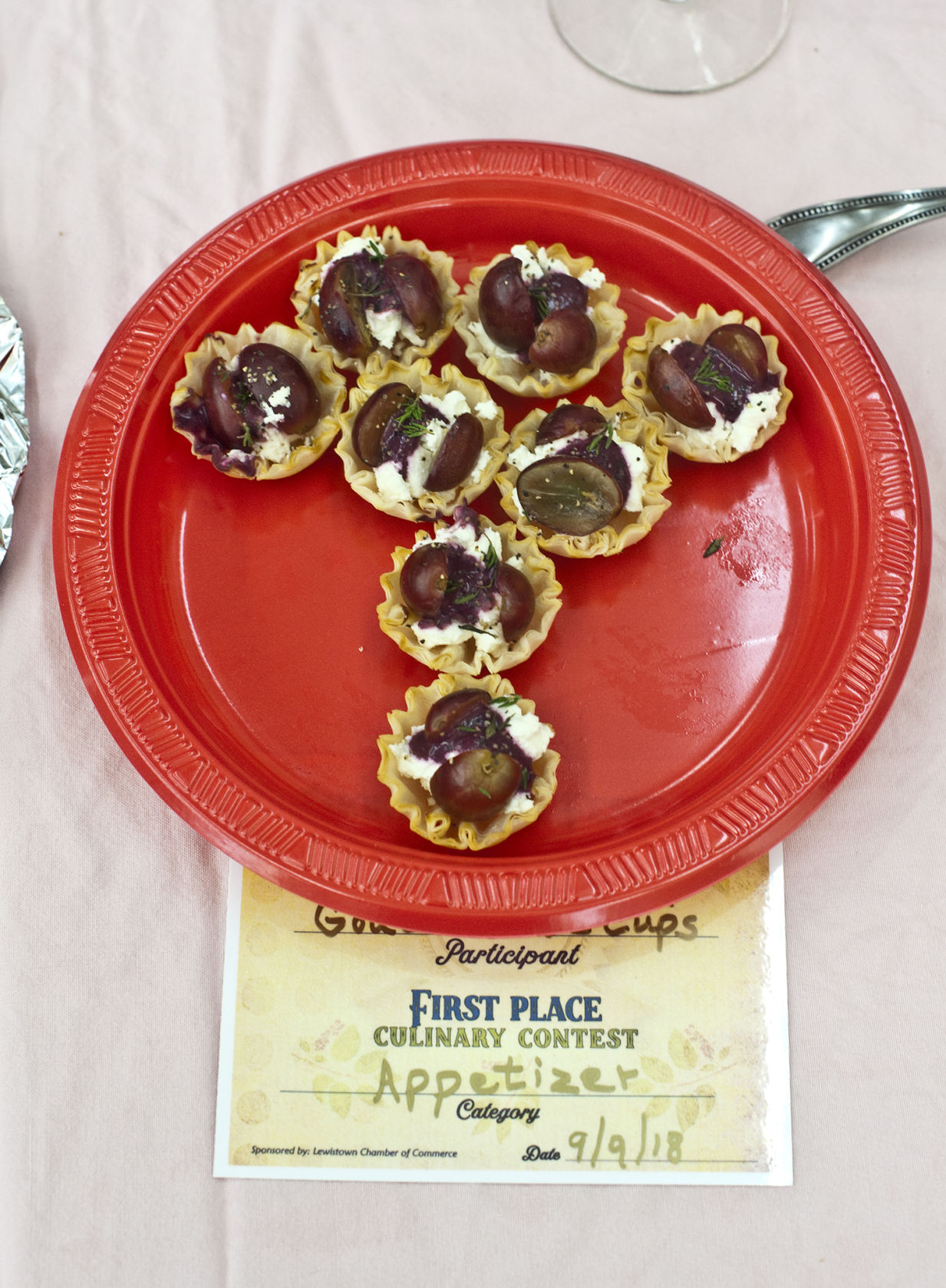 Chokecherry goat cheese cups